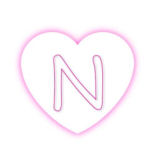 N name dp of Pink Outline 