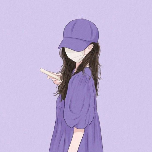 purple girl with hidden face illustration dp 
