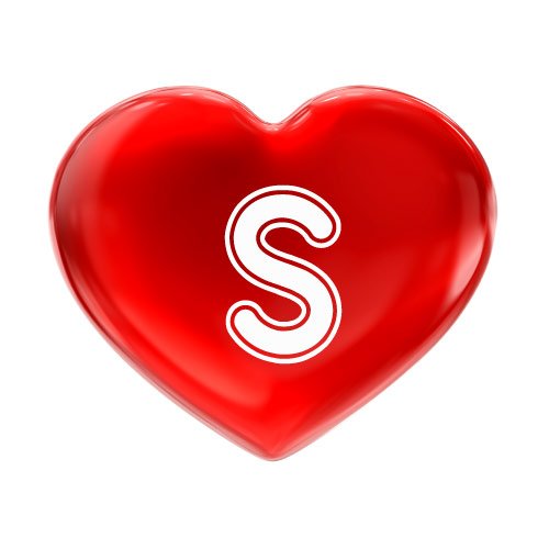 s name love dp - shining love S heart