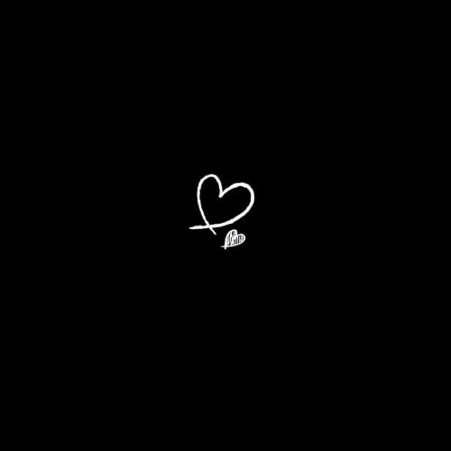black dp for whatsapp - outline heart on black