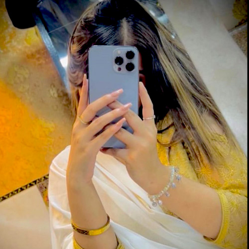 yellow dress Hidden Face with mobile Dp For Girls