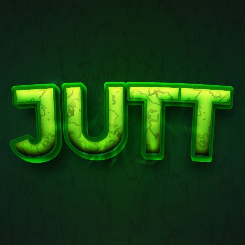 Jutt Dp - 3d green glowing color text