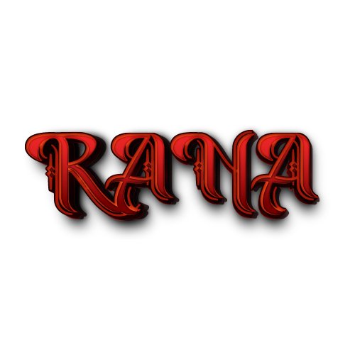 Rana Dp - 3d dark red text photo