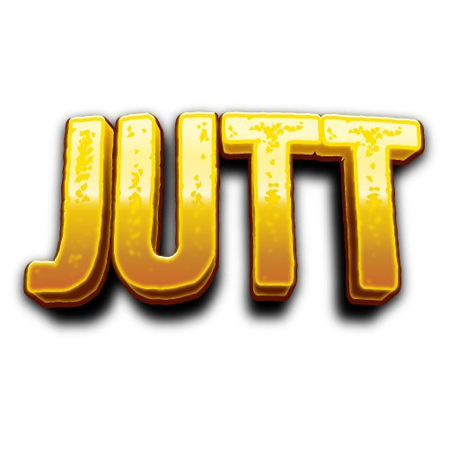 Jutt Dp - 3d font white background golden color text