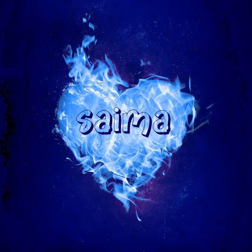 Saima Dp - 3d text blue heart