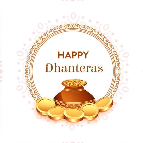 Happy Dhanteras - beautiful brown color text 