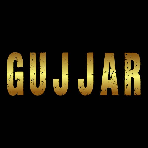 Gujjar Dp - black background gradient text color 