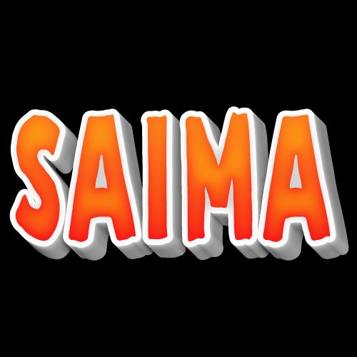 Saima Name Dp - black background