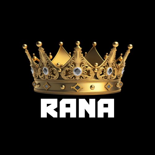 Rana Dp - black color background crown on rana text pic