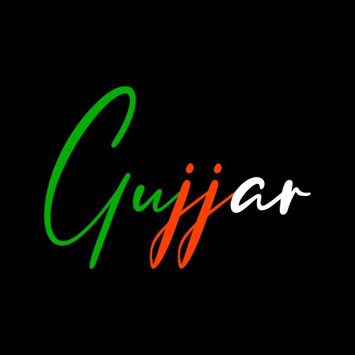 Gujjar Dp - black color background text color green white pic