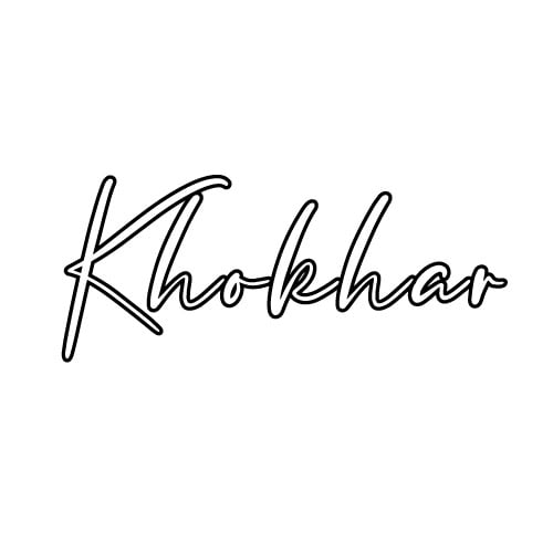 Khokhar Dp - black outline khokhar text 