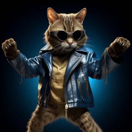 Cat Dp For Whatsapp - blue color background dancing cat