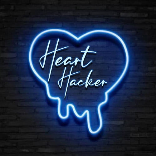 Heart Hacker Dp - blue color neon heart 