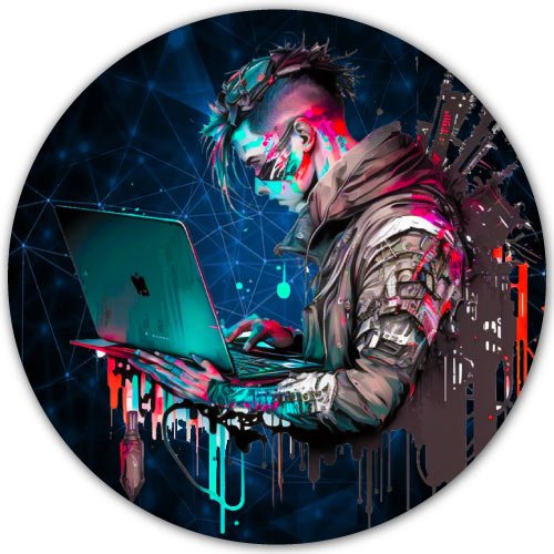 Hacker Photo Dp - blue glowing background