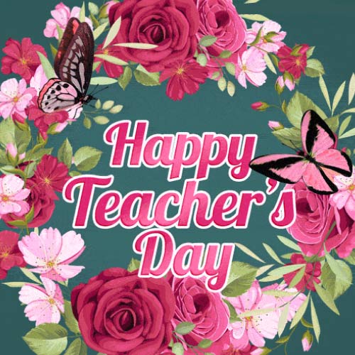 Teachers Day DP - beautiful flower-circle 