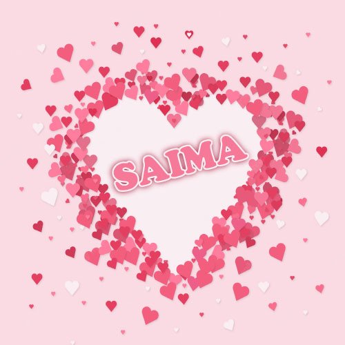 Saima Name Dp - flower heart pic