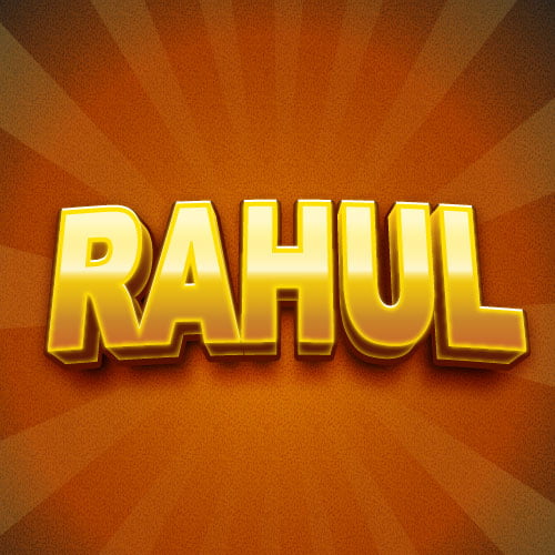 Rahul name Dp - golden color font