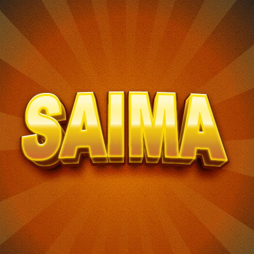Saima Dp - golden color text