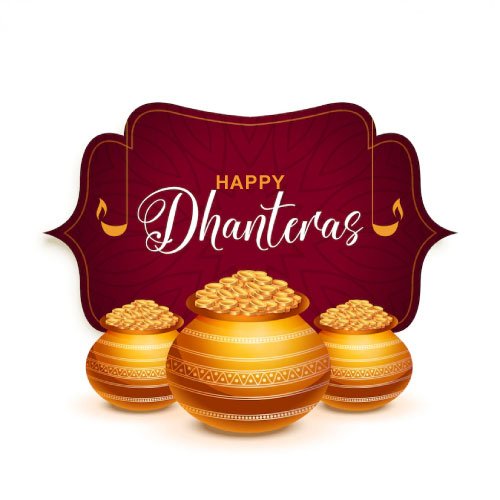 Happy Dhanteras - good look shape pic white color background