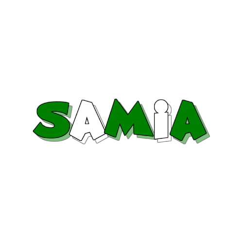 Saima Name Dp - green white color
