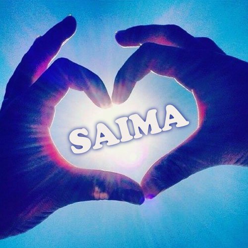Saima Name Dp - hand heart