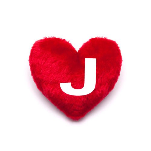 J Name Dp - heart pillow