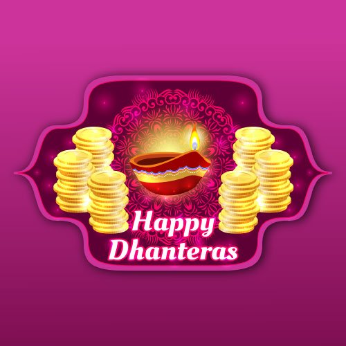 Happy Dhanteras - light purple color background photo