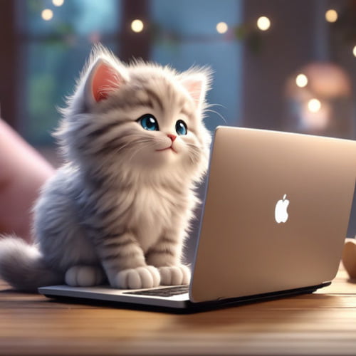 Cute Cat Dp - lovely cat play laptop photo