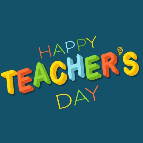 Teachers Day DP - many color font teachers pic
