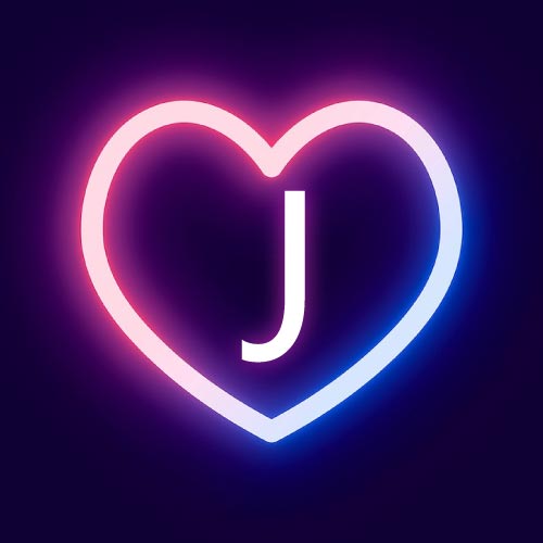J Name Dp - neon heart