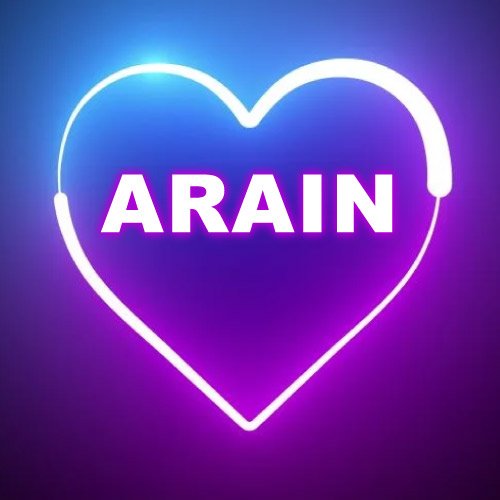 Arain dp - neon heart nice background Pic