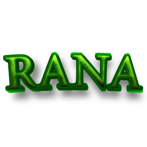 Rana Dp - nice 3d green color text 