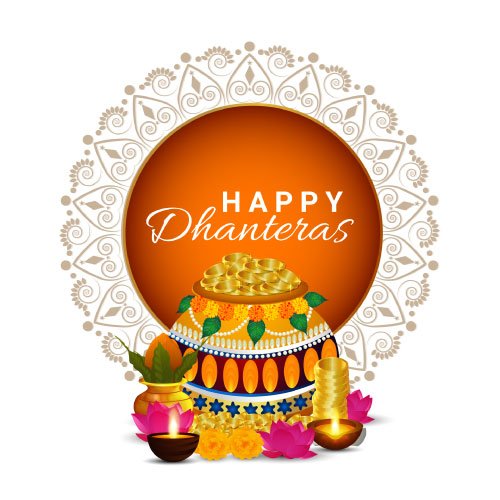 Happy Dhanteras Images - nice look orange color circle photo