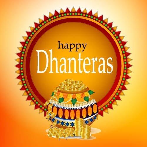 Happy Dhanteras Images - orange gradient color background black color text