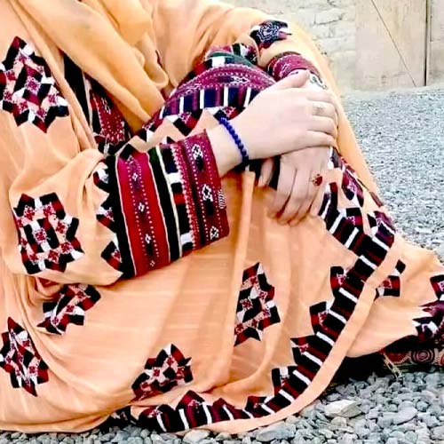 Balochi Dress Dp - peach color dress