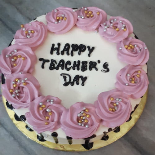 Teachers Day DP - pink flower cake 