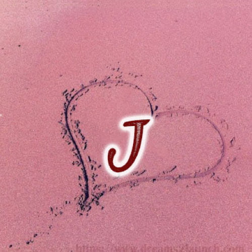 J Name Dp - pink heart