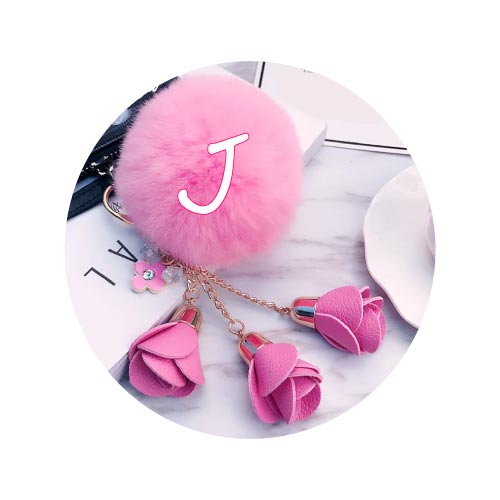 J Name Dp - pink keychain 