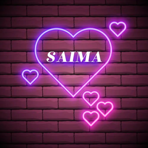 Saima Dp - pink purple outline heart