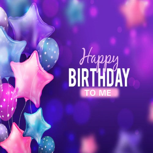 Happy Birthday To Me - purple background