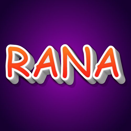 Rana Dp - purple gradient background orange text color
