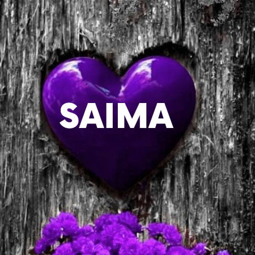 Saima Name Dp - purple heart