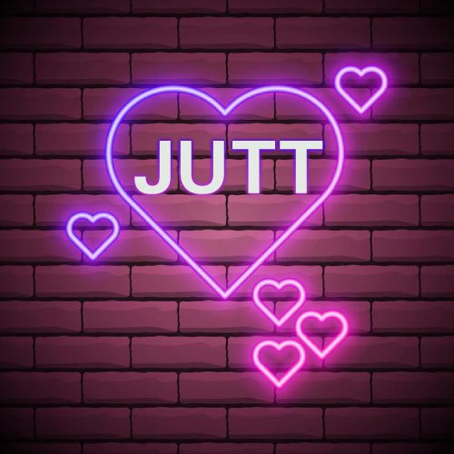 Jutt Dp - purple pink outline heart on wall pic