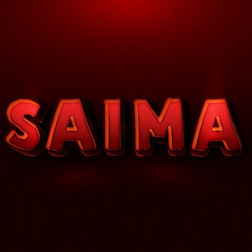 Saima Name Dp - red background