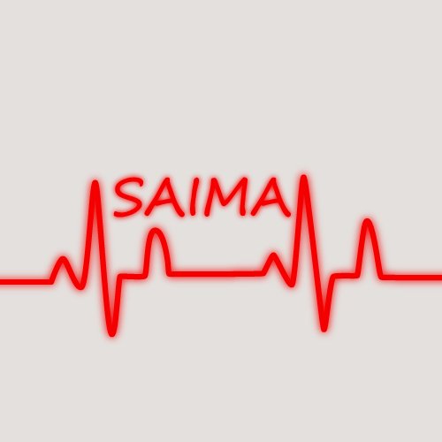 Saima Name Dp - red outline