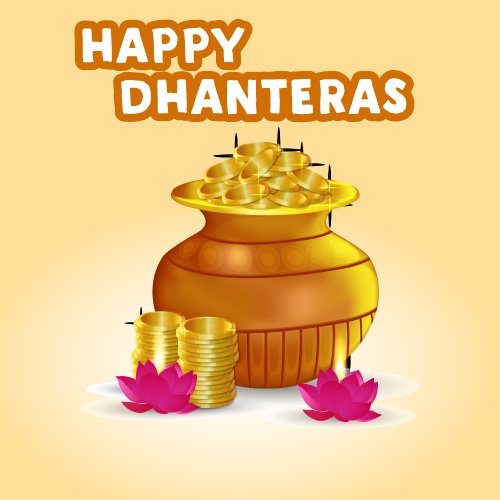 Happy Dhanteras - skin color background white color text photo