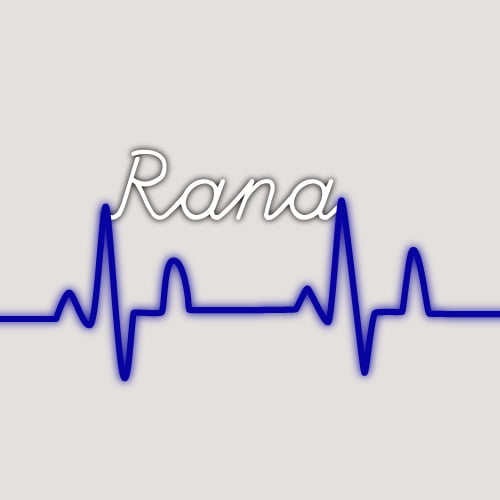 Rana Dp - white blue color text outline pic