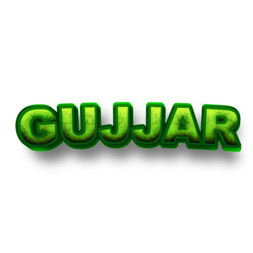 Gujjar Dp - white color background 3d green color text pic