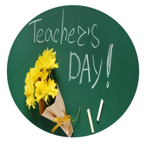 Teachers Day DP - yellow flower in circle