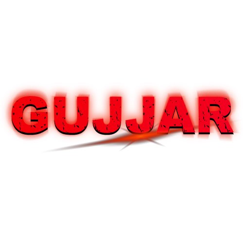 Gujjar Dp - beautiful 3d font red color pic
